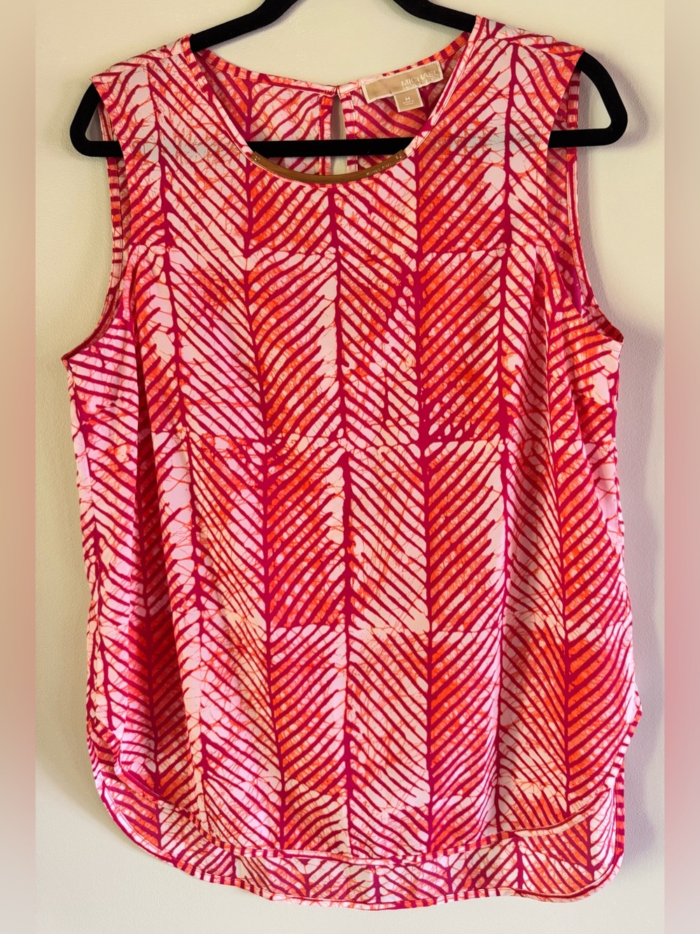 MICHAEL Michael Kors Pink & Orange Printed Sleeveless Top